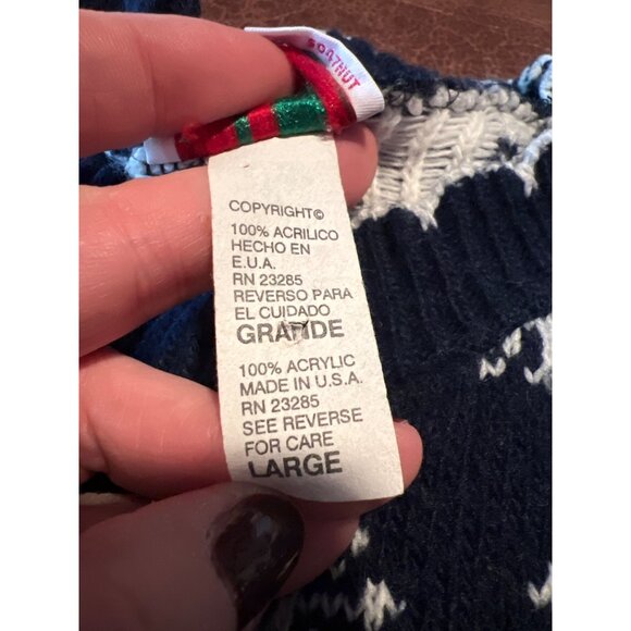 Vintage 90s Polar Bears Ugly Christmas Sweater Bears Large Acrylic - Picture 5 of 8